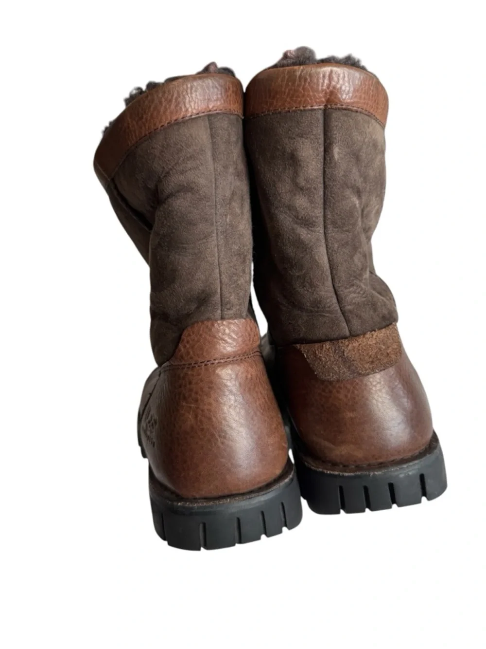 UGG Men's Brown Leather & Suede Insulated Short Boots - Picture 11 of 13